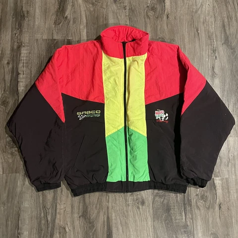 Vintage Kyle Petty 42 Neon Jacket L SABCO Mello Yello Made In USA Motorsport Cover