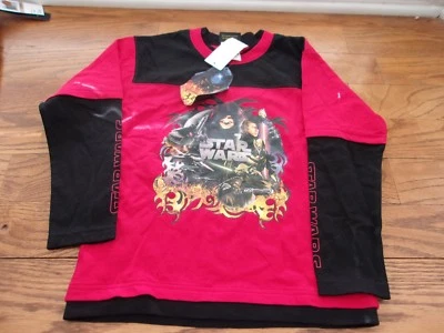 Top de manga larga 100 % algodón Star Wars para niño, talla M (5/6) - rojo/negro Foto 1 de 3