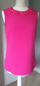 Fuscia Pink Sleeveless Embellished Top Size 10 NWTs - Picture 1 of 8