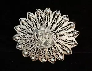 BROCHE DE RUBIO TRIPLETES DE FILIGRANA DE ALAMBRE DE PLATA ESTERLINA EGIPCIA Estate #A - Imagen 1 de 4