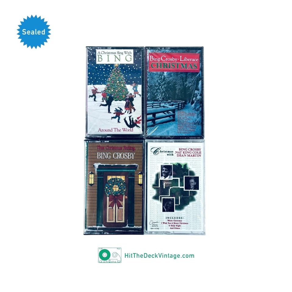 4 Bing Crosby Christmas Holiday Cassette Tapes: w Dean Martin & Nat King SEALED - Image 1 of 3
