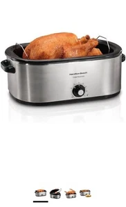 Hamilton Beach 28lb 22 Quart Roaster Oven with Self Basting Lid Stainless Steel - Picture 1 of 7
