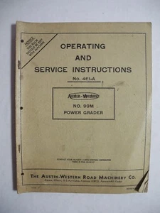 Austin Western 99M Power Grader Betriebs- und Serviceanleitung 461-A Handbuch - Bild 1 von 9