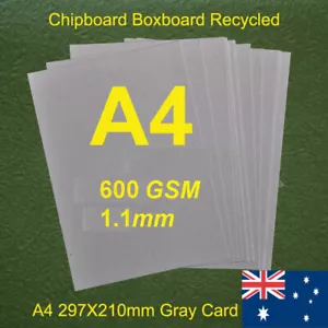 12 X A4 Chipboard Boxboard Cardboard Recycled Gray Card 600GSM 1.1mm - Picture 1 of 1