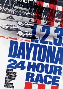 1968 Daytona 24 Hour Race - Porsche 1 2 3 - Promotional Poster - Picture 1 of 1
