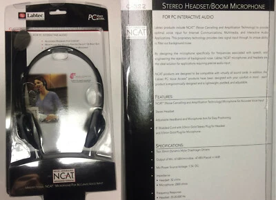 Quality Headset/Headphone + Microphone/Mic 8ft Cable/Cord 3.5mm Gold Plated 1/8" - Image 1 of 4