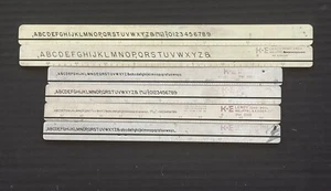 Lot of Six (6) Vintage Keuffel & Esser K&E LEROY Lettering Templates Set - Picture 1 of 8