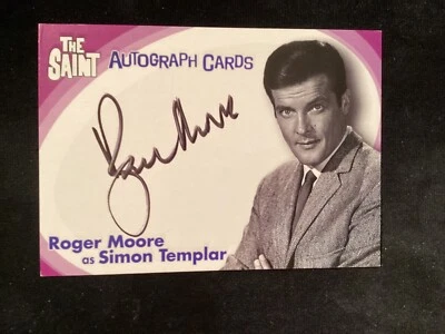 JAMES BOND/THE SAINT ROGER MOORE AUTOGRAPHED CARD IN NEAR MINT CONDITION - Image 1 of 2