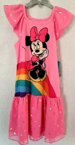 NEW DISNEY STORE MINNIE MOUSE RAINBOW DELUXE NIGHTGOWN WITH TUTU  - Picture 1 of 5