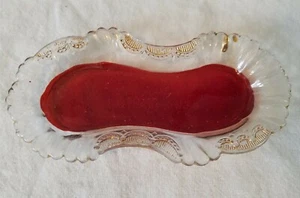 Small Victorian Ruby Flashed or Stained Glass Tray Souvenir of Knoxville, Iowa - Picture 1 of 6