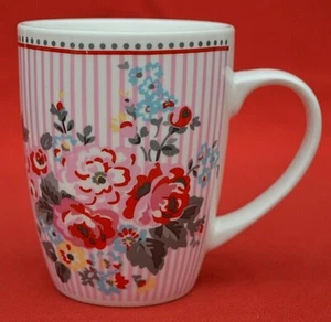 VERY PRETTY FLORAL CERAMIC MUG : PINK STRIPE - BRAND NEW - PREMIER HOUSEWARES - Picture 1 of 3