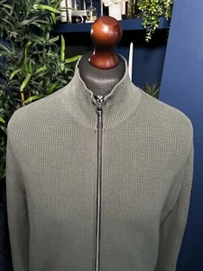 SS 24 Stone Island Musk Green Jumper Cardigan Bomber Full Zip Terraces Casuals - Picture 1 of 6
