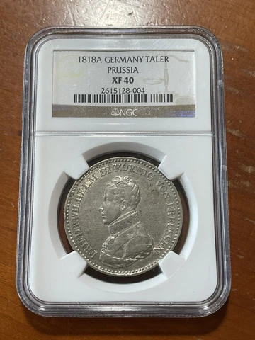 1818A Germany Taler Prussia Thaler - NGC  XF 40 Cover