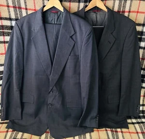 (2) Vintage Jos A Bank Gray Wool Suits 42L 36x30 USA - Picture 1 of 12