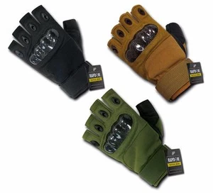 Half Finger Carbon Fiber Hard Knuckle Tactical Glove Rapdom T42 BLK - Bild 1 von 4