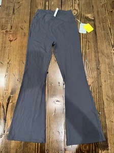 NWT Lemonsky Women's Medium Crossover High Waist Flare Leg Yoga Pants - Gray - Picture 1 of 8