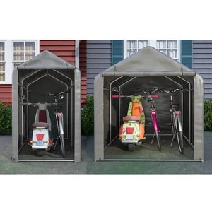 BIRCHTREE Storage Tent Bike Garden Shed Steel Frame PE Cover Waterproof S/L Grey - Picture 1 of 32