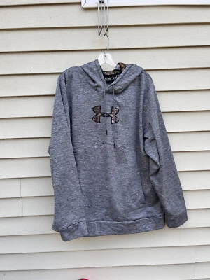 Under Armour Storm Icon Caliber Hoodie Mens Size XL 1279836 Heather Gray Camo - Image 1 of 4