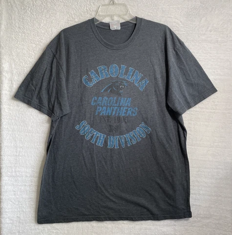 NFL Carolina Panthers Shirt Mens XL Gray Grew Neck Short Sleeve Pullover Cover