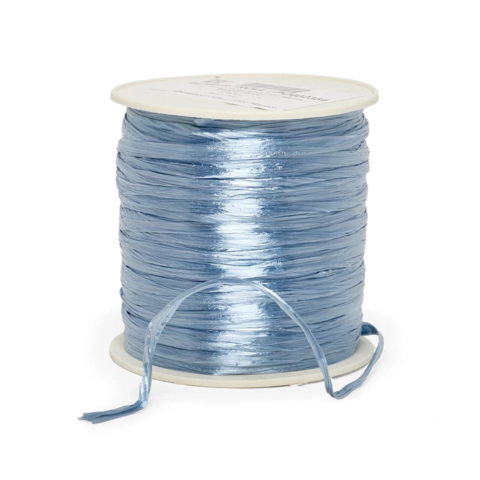 Blue Raffia | Pastel Blue Pearlized Raffia Ribbon - 1/4in. x 100 Yds (pm4434979) - Image 1 of 1