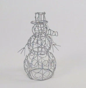 Metall Glitzer Schneemann Ornament Figur 5,5 cm groß - Bild 1 von 5