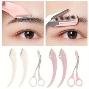 Eyebrow Trimmer Set, Curved Eyebrow Razor, Eyebrow Scissors with Comb, Convenien - Picture 1 of 26