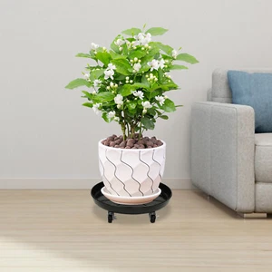 16" 3pcs Planter Trolley Cart Plant Stand Shelf Flower Tray with Lockable Wheels - Picture 1 of 21