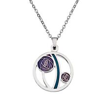 Mackintosh Rose Pendant Necklace Cut Out Design Silver Plated Branded Packaging