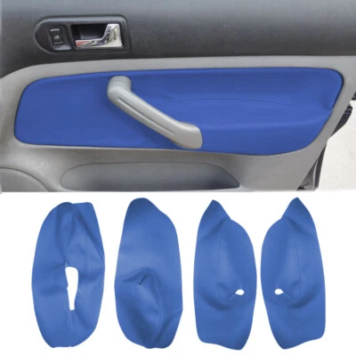 4* Panel de reposabrazos de puerta de cuero AZUL moldura de cuero para VW Bora Jetta Golf MK4 98-05 Foto 1 de 4