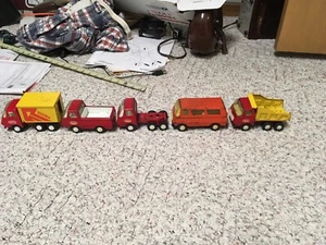 6 Vintage Tonka Mini Fleet 5” Long Red Yellow Orange - Picture 1 of 6