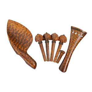 Replacement Violin parts for 4/4 Snakewood Pegs Tailpiece Chin rest and Endpin