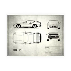 Stampa su Tela su Carta Poster o Quadro Rogan Mark Porsche 944 Turbo White - Imagen 1 de 2