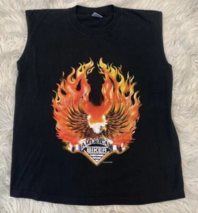 1999 American Biker Sleeveless T Shirt - L - Motorcycle Shirt - 90s Vintage Tee - Picture 1 of 11