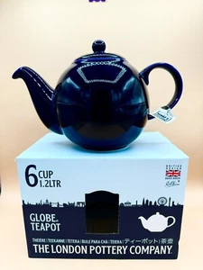 London Keramik UK Globus britisches Design 6 Tassen Teekanne 1,5 l kobaltblau - Stck 1 - Bild 1 von 1