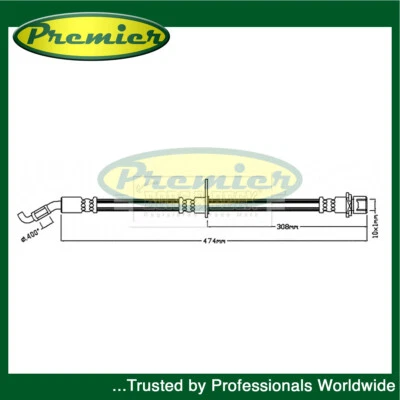 Premier Front Right Brake Hose Fits Daihatsu Sirion Subaru Justy 1.0 1.3 — 第 1/4 张图片
