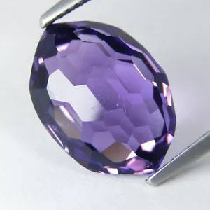 8,30 Karat Original 100 % natürlicher Amethyst 16x11,5 mm Marquise doppelter Schachbrettschnitt Vdo - Bild 1 von 7