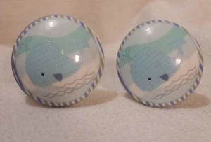 Vtg Hardware Architectural Salvage Blue Whale Drawer Pull Knobs (2) for Crafts - Picture 1 of 6