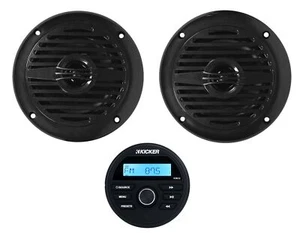 Receptor de medios digitales con orificio de calibre KICKER KMC2 con Bluetooth+(2) altavoces negros de 4" - Imagen 1 de 12
