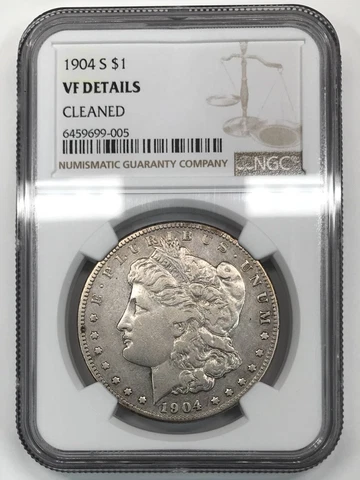 1904 S Morgan Silver Dollar NGC VF-Details (cleaned) Cover