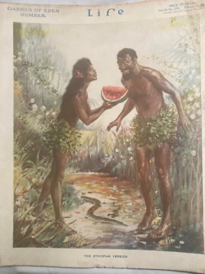 February 22, 1917 Life Magazine Garden of Eden Ethiopian cover art by Paul Stahr - Image 1 of 2