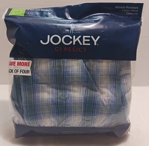 Jockey Classics Fit Full Cut Woven Boxers 4 Pack Men's-Size:XXL - Picture 1 of 9