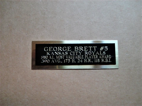 George Brett Royals 1980 AL MVP Award Baseball Card Plaque Nameplate 1" X 3" Cover