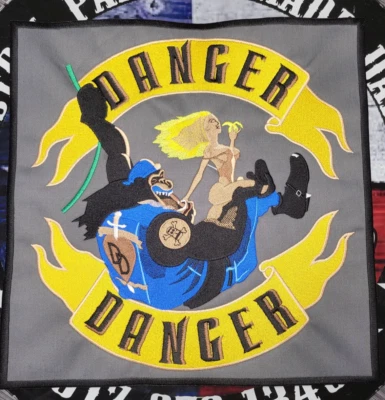 EMBROIDERED DANGER DANGER ROCK BAND JACKET BACK PATCH (Please Read Ad) - Image 1 of 4
