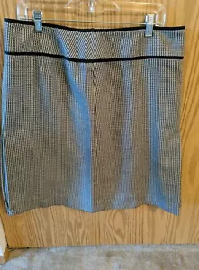 Ann Taylor Loft Skirt Sz 12 Plaid Pleated Lined Black White Gray Career Wear NWT - Picture 1 of 8