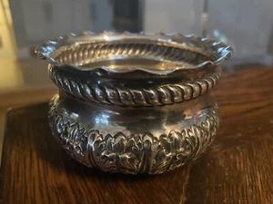 antique English Sterling Silver Repousse BOWL marked GJDF - Picture 1 of 6