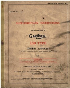 GARDNER 6L3B & 8L3B MARINE DIESEL MOTOR ORIGINAL BESITZER HANDBUCH ERGÄNZUNG - Bild 1 von 1