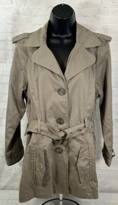 Kut From The Kloth Light Brown Oversized Collar Short Trench Coat SZ L Belted - Image 1 of 4