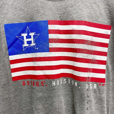 New '47 Brand Houston Astros T-Shirt Mens Large USA Flag Patriotic MLB Baseball Cover