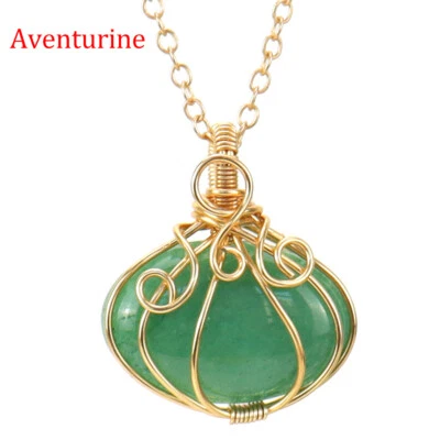 Collar de cuentas de cristal envuelto en alambre hecho a mano Halloween calabaza colgante regalo Foto 1 de 4