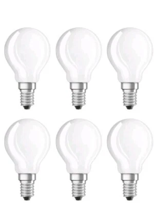 Osram Golf Ball Small Screw LED STAR CLASSIC P15 E14 SES Daylight 3000k 6 pack - Image 1 of 4